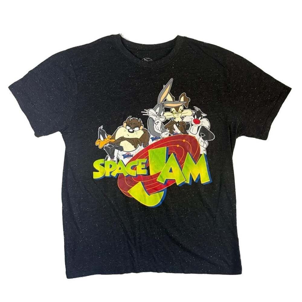 Space Jam Tune Squad Graphic T-Shirt Black Confetti Flecked Crewneck